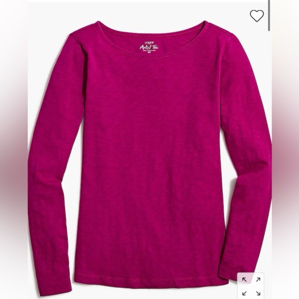 J. Crew Fuchsia Long Sleeve Tee